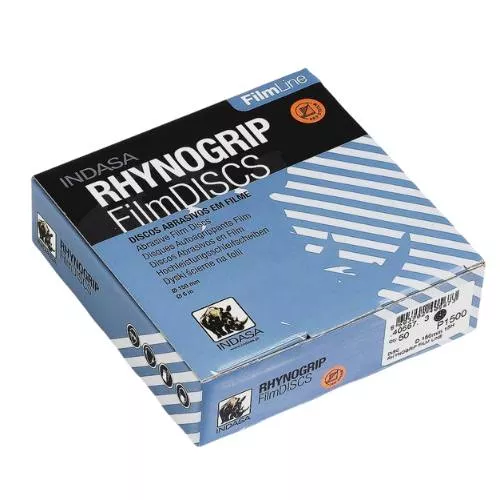 Indasa Rhynogrip 6 in 1500 Grit White Sanding Film Discs, 50 pc