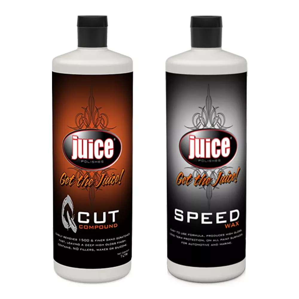 JUICE POLISHES Q Cut & Speed Wax 1L Cutting Compound + Polish Protection Bundle