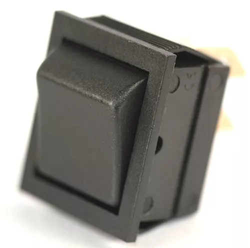 K4 Switches 14225 (On)-Off-(On) Momentary Double Pole Black Rocker Switch