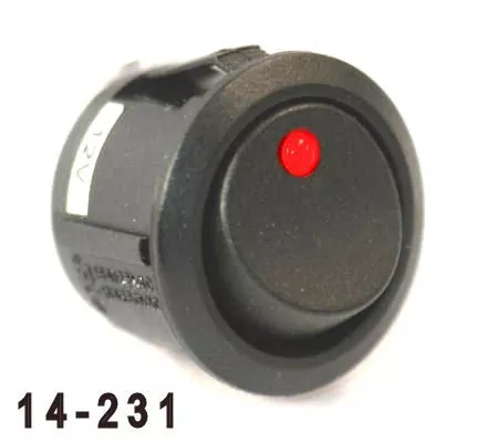 K4 Switches 14231 Off-On Round Rocker Switch with Red Dot