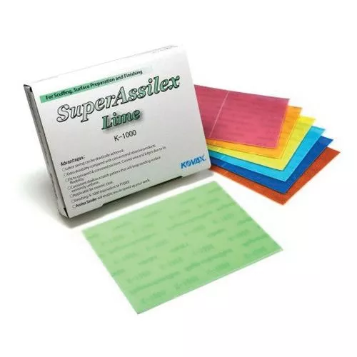 KOVAX Super Assilex 191-2505 Sanding Sheet, 1500 Grit, K-1500 Grade, Peach, 130 mm W x 170 mm L,