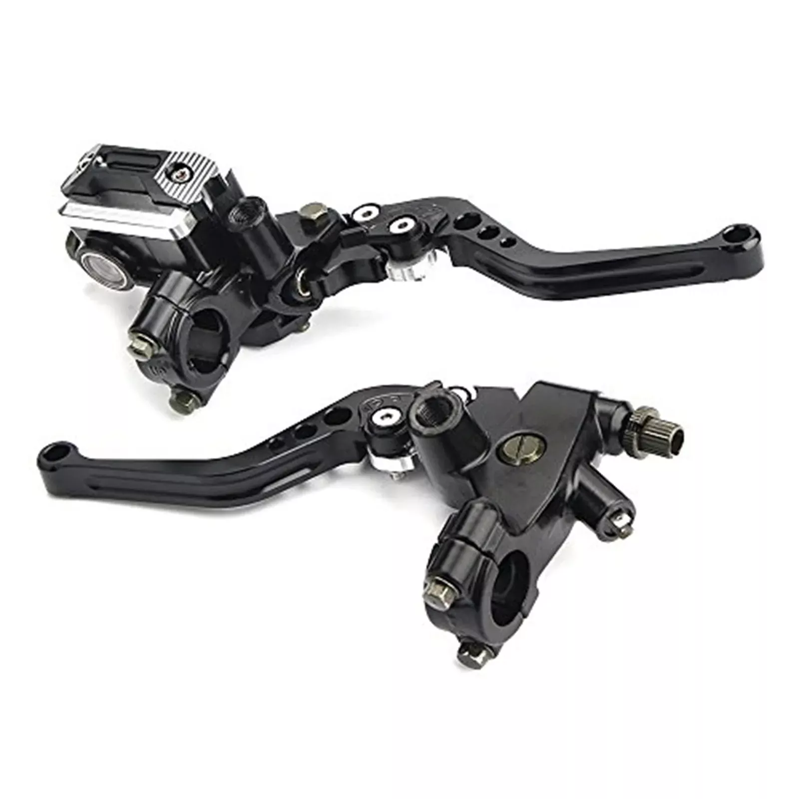 Lisylineauto Motorcycle Brake Lever 7/8″ 22Mm Handlebar Brake Master Cylinder Clutch Lever Left & Right Set Compatible With Harley Honda Kawasaki Suzuki Yamaha Black