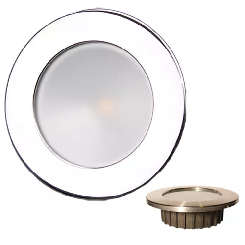 Lunasea ZERO EMI Recessed 3.5 LED Light - Brushed Stainless Brushed Trim - 12VDC