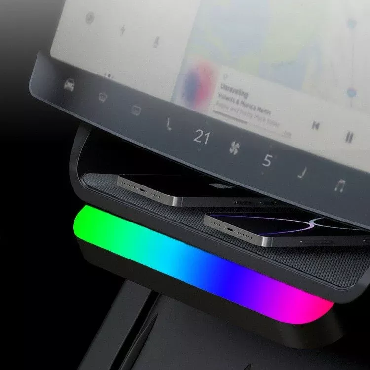 Model 3 Highland / New Model Y Under Screen Storage Box Center Console Organizer With Ambient Lighting