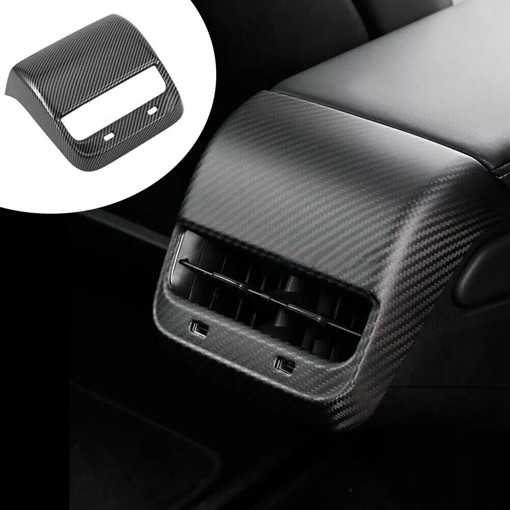 Model 3 / Y Backseat Air Vent Cap Cover – Carbon Fiber Interior Mods
