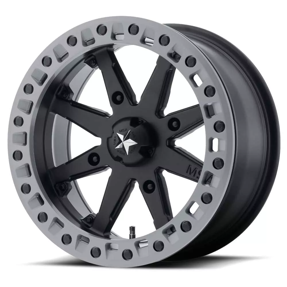 MSA M31 LOK2 Beadlock Wheel – Satin Black Matte Gray Ring