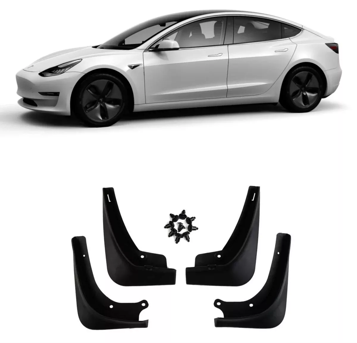 Mud Flaps Splash Guards (4pk) | Tesla Model 3