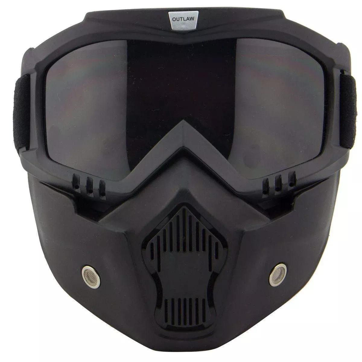 Outlaw ‘Nemesis’ Motorcycle Face Mask With Detachable Goggles – Black Riding Mask With Uv 400 Lens For Men And Women