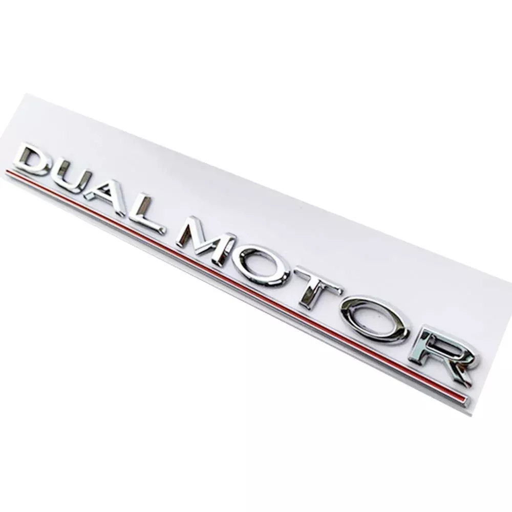 Performance DUAL MOTOR Underlined Red Emblem | Tesla Model 3