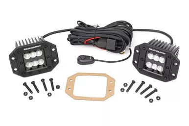 Polaris General 2″ Square Black Series LED Flush Mount Light Pair by Rough Country