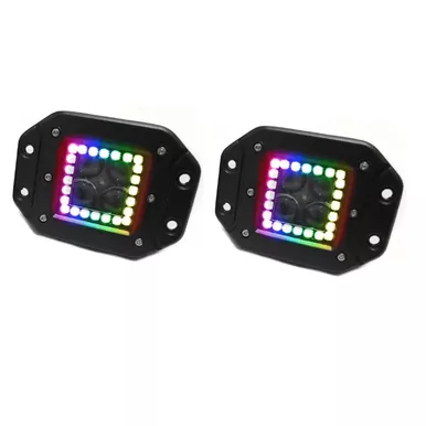 Polaris General 3 Inch ColorADAPT Series RGB-Halo LED Flush Mounted Lights by Race Sport Lighting