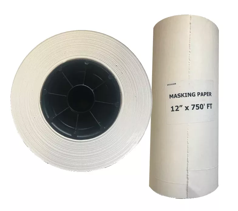 Poly Coated 12″ Masking Paper, WHITE, 750ft.