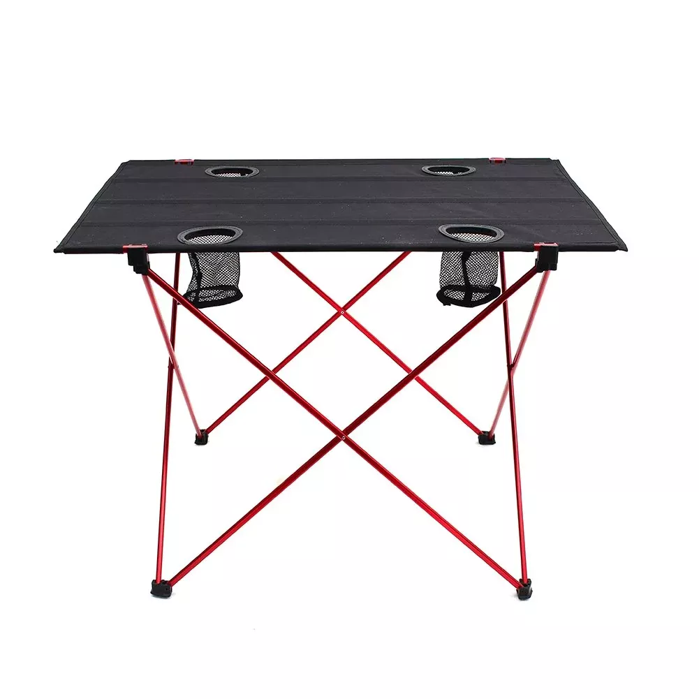 Portable Camp Folding Table with Cup Holders | Camper Mode