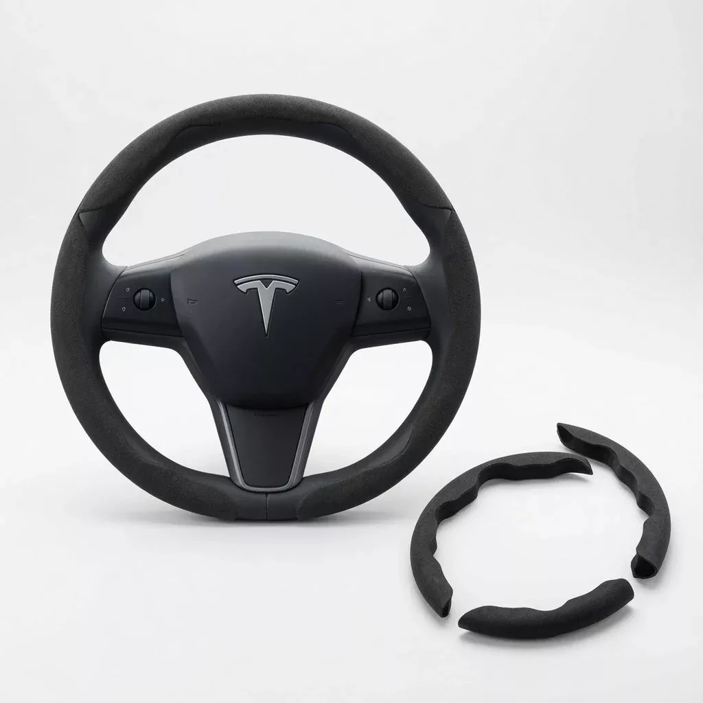 Premium Alcantara Anti-Slip Steering Wheel Cover for Model Y / Model 3 (3-Piece Set)