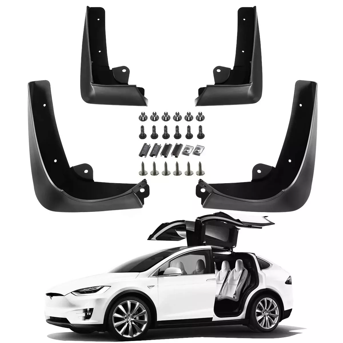Premium Mud Flaps Splash Guards | Tesla Model X (2016-2020)