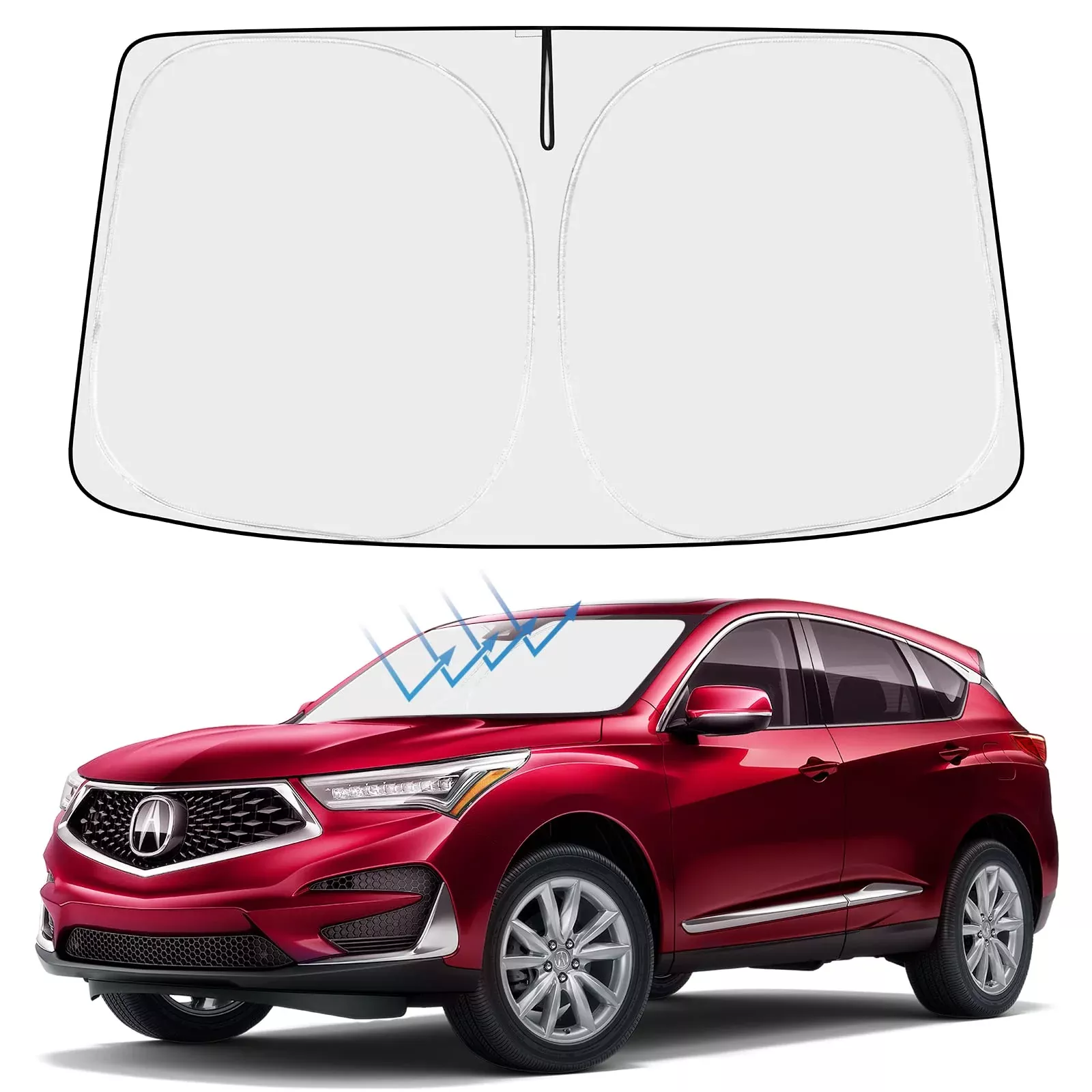 Proadsy 2025 Upgrade Front Windshield Sun Shade Foldable Sunshade Protector Custom Fit 2025 2024 2023 2022 2021 Ford Bronco Sport Accessories