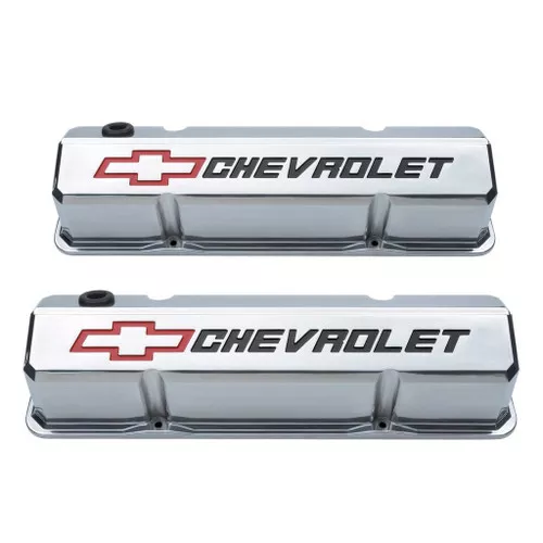 Proform 141-927 Slant Edge Valve Covers Small Block Chevy Polished Cast Aluminum