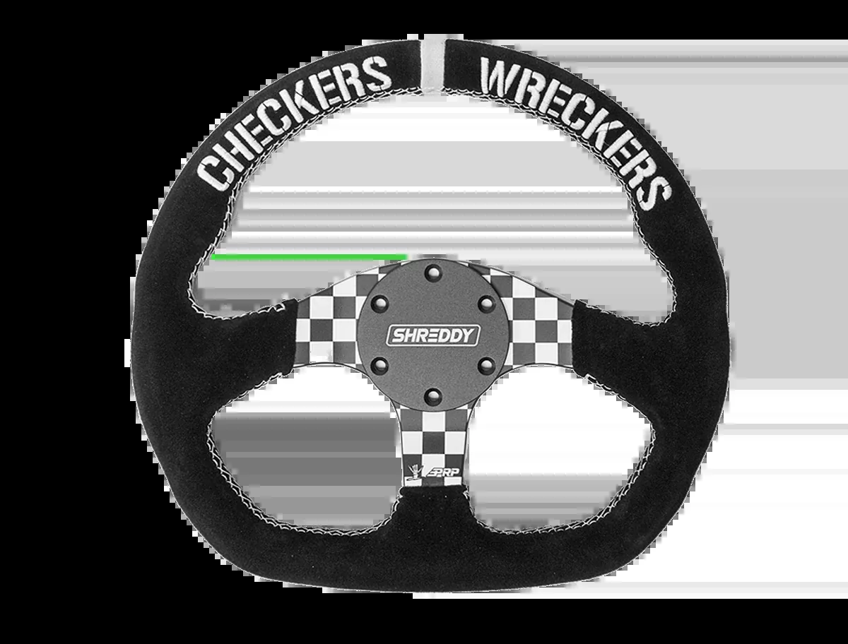 PRP X Shreddy Checkered Steering Wheel, D-Shaped