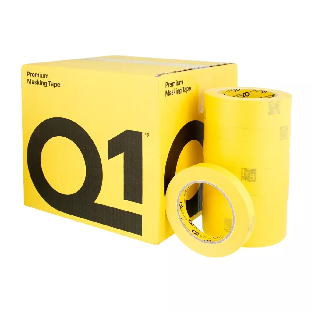Q1 PREMIUM YELLOW AUTOMOTIVE MASKING TAPE 3/4″ CASE (48 ROLLS)