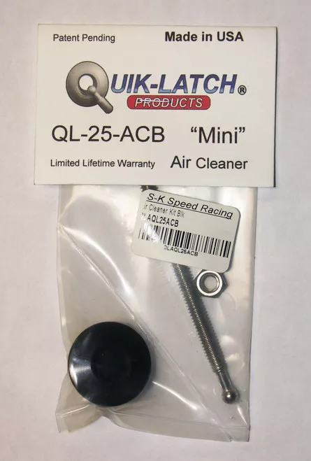 Quik Latch Mini Billet Air Cleaner Latch QL-25-ACB - Black - Each