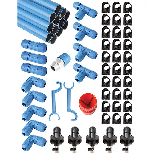 RapidAir FastPipe 230′ Aluminum Master Piping Kit with 5 Air Outlets