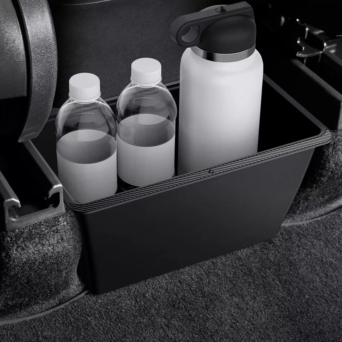 Rear Center Console Storage Box (Carbon Fiber Edition) Designed for Tesla Model Y 2023-2024