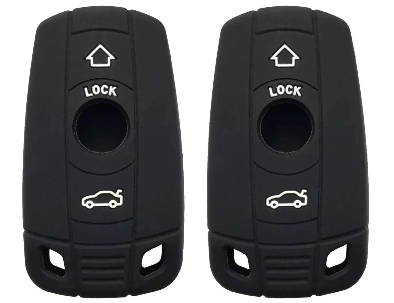Remote Keyless Entry Silicone Protector Skin Key Fob Cover Case Fit For Bmw 1 3 5 Series Bmw X5 Bmw X6 Bmw Z4 E90 Key Fob (Black 2Pcs)