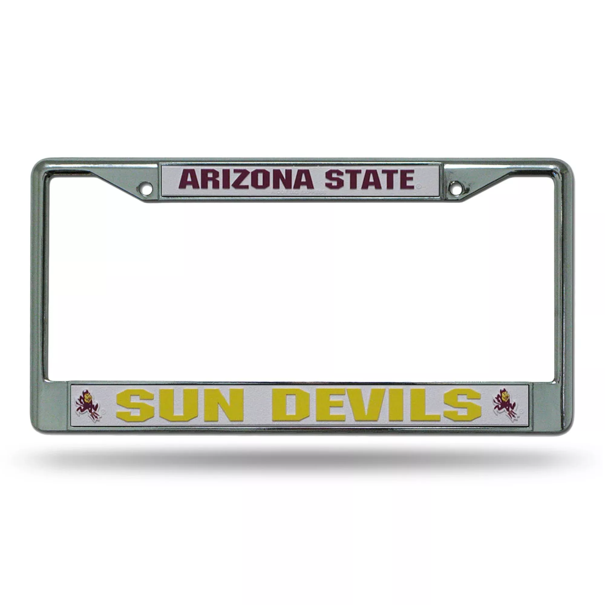 Rico Industries Ncaa Arizona State Sun Devils Standard Chrome License Plate Frame , 6 X 12.25-Inches