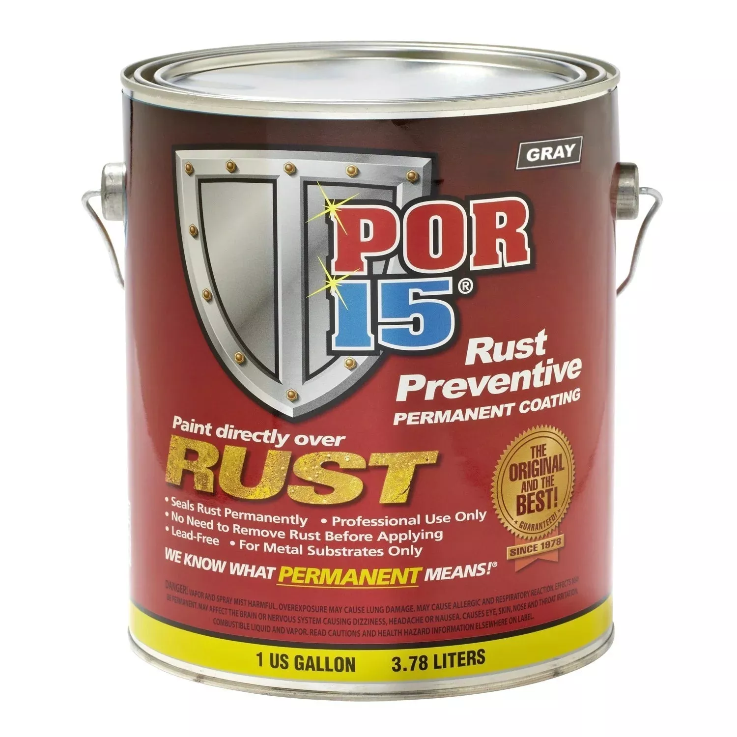 Rust Preventive Coating Gray Gallon 3.78LT Cover 36m² single coat