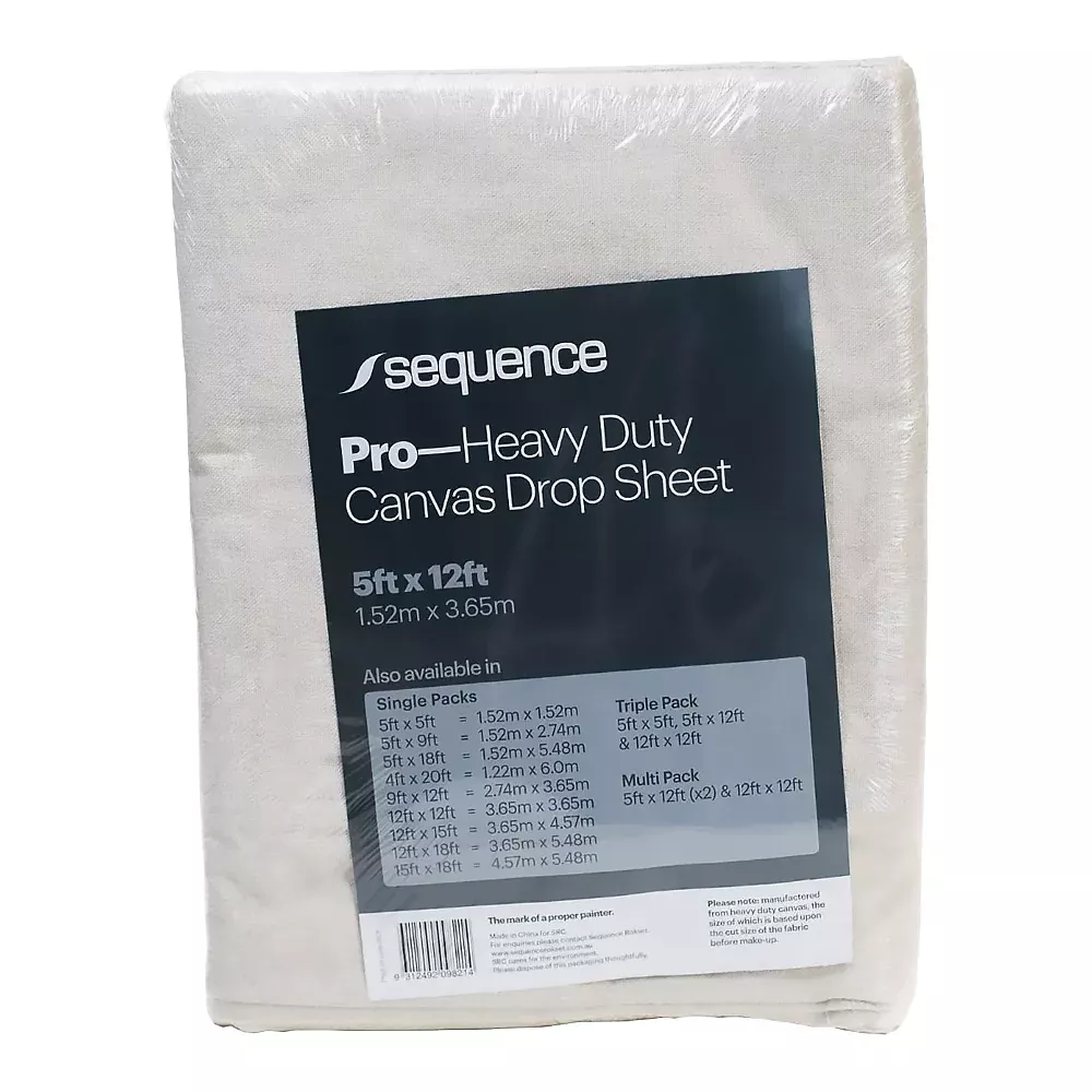 SEQUENCE Rokset Canvas Drop Sheet 15 x 12 Feet Painting Floor Protection