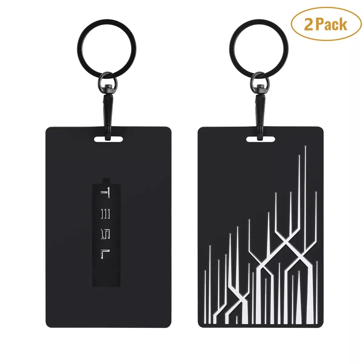 Silicone Key Card Holder/Chain (2Pk Black) | Tesla Model 3/Y