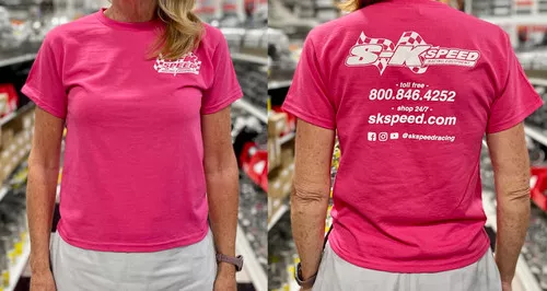 SK Speed Ladies T Shirt - New Flag Logo - Pink - Small