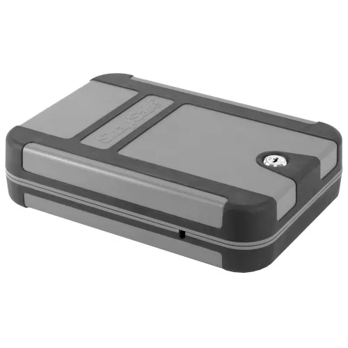 SnapSafe Treklite Lock Box, X-Large, 10" x 7" x 2", Black and Gray Finish, Key Lock, Cable Included 75212