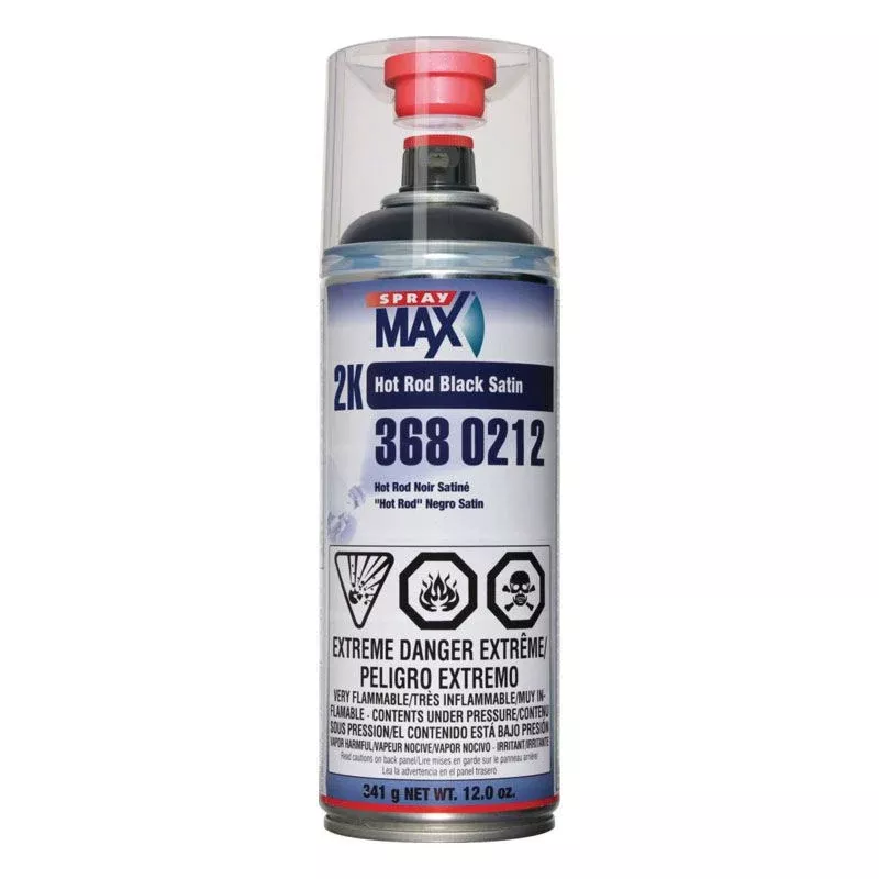 SprayMax 3680212 2K Hot Rod Black Spray Paint, 12 oz Aerosol Can