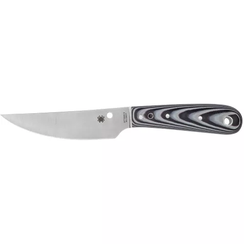 Spyderco Bow River, 4.36" Fixed Blade Knife, Black/White G10, Includes Sheath FB46GP