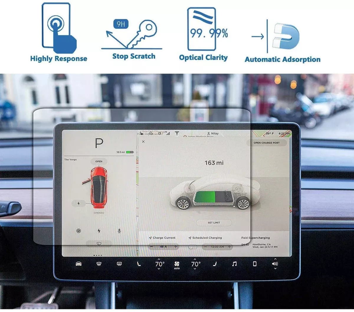 Tempered Glass Screen Protector | Tesla Model 3/Y (2017-2023)