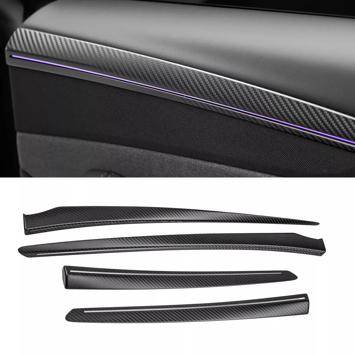 TESERY Dry Carbon Fiber Door Trim Cover for Tesla Model Y Juniper