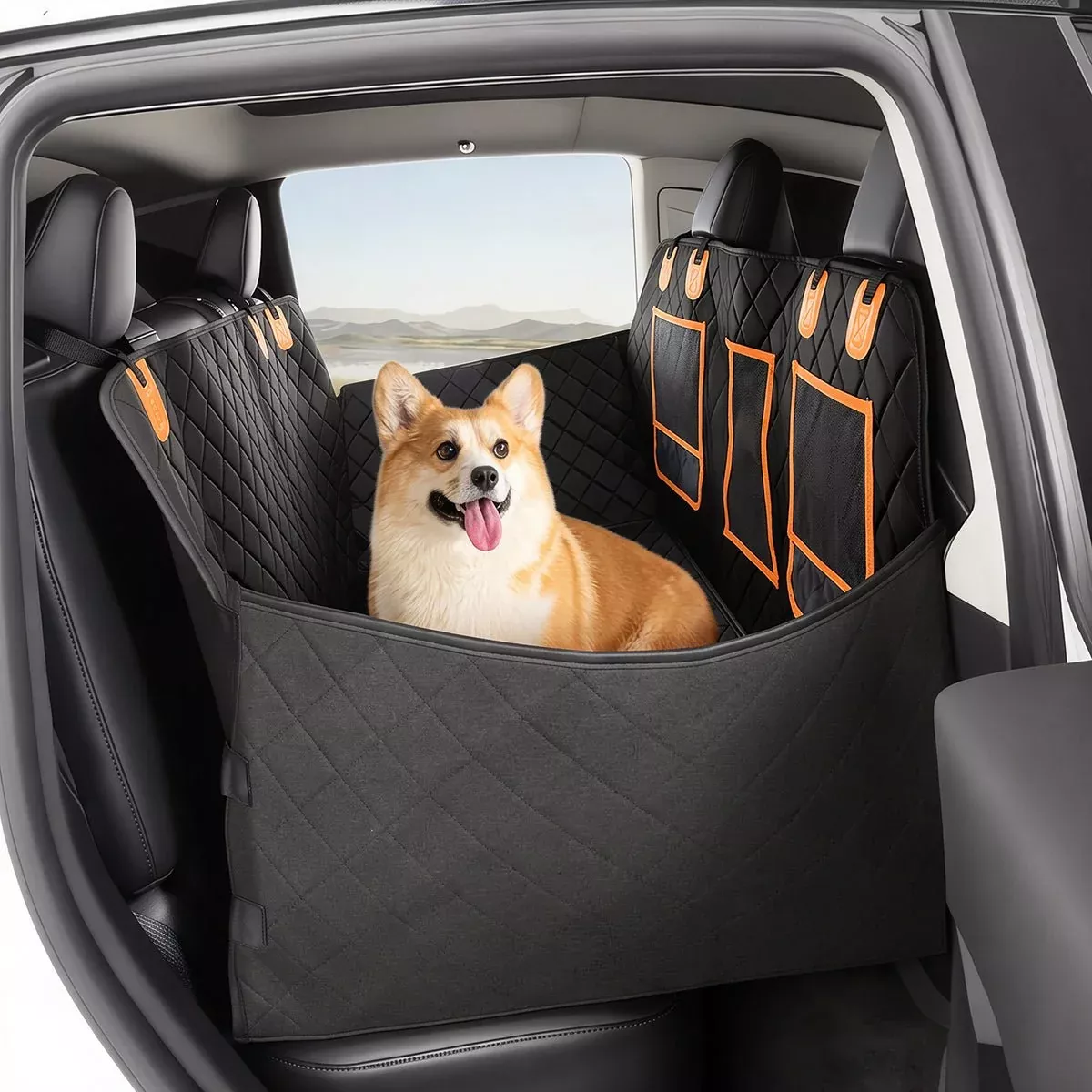 TESERY Upgraded Dog Seat Cover for Model Y | Waterproof | Mesh Window
