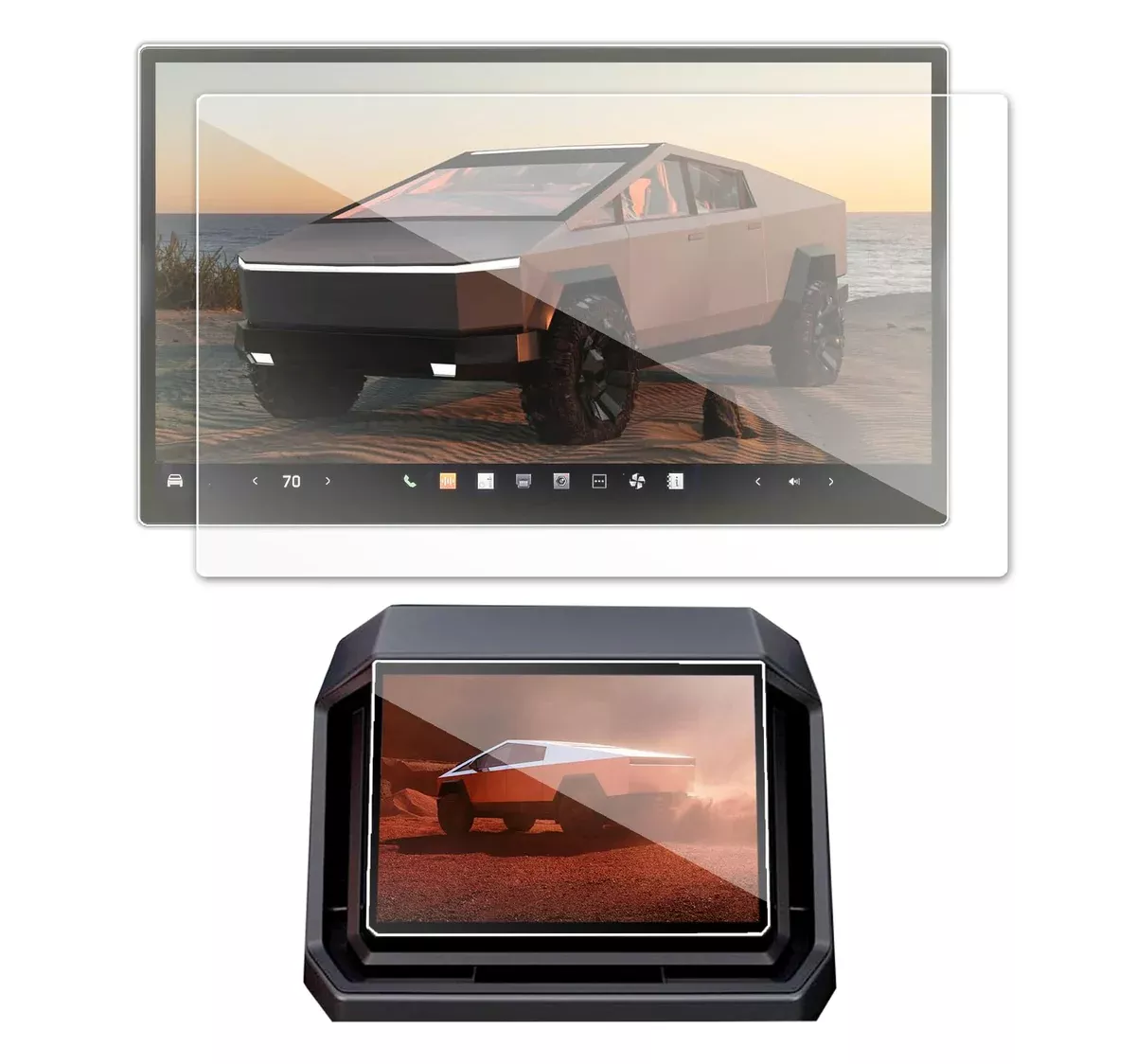 Tesla Cybertruck 2024-2025 Screen Protectors – Matte Front & Rear (18.5” & 9.4”), Anti-Glare/Anti-Fingerprint (2pcs)