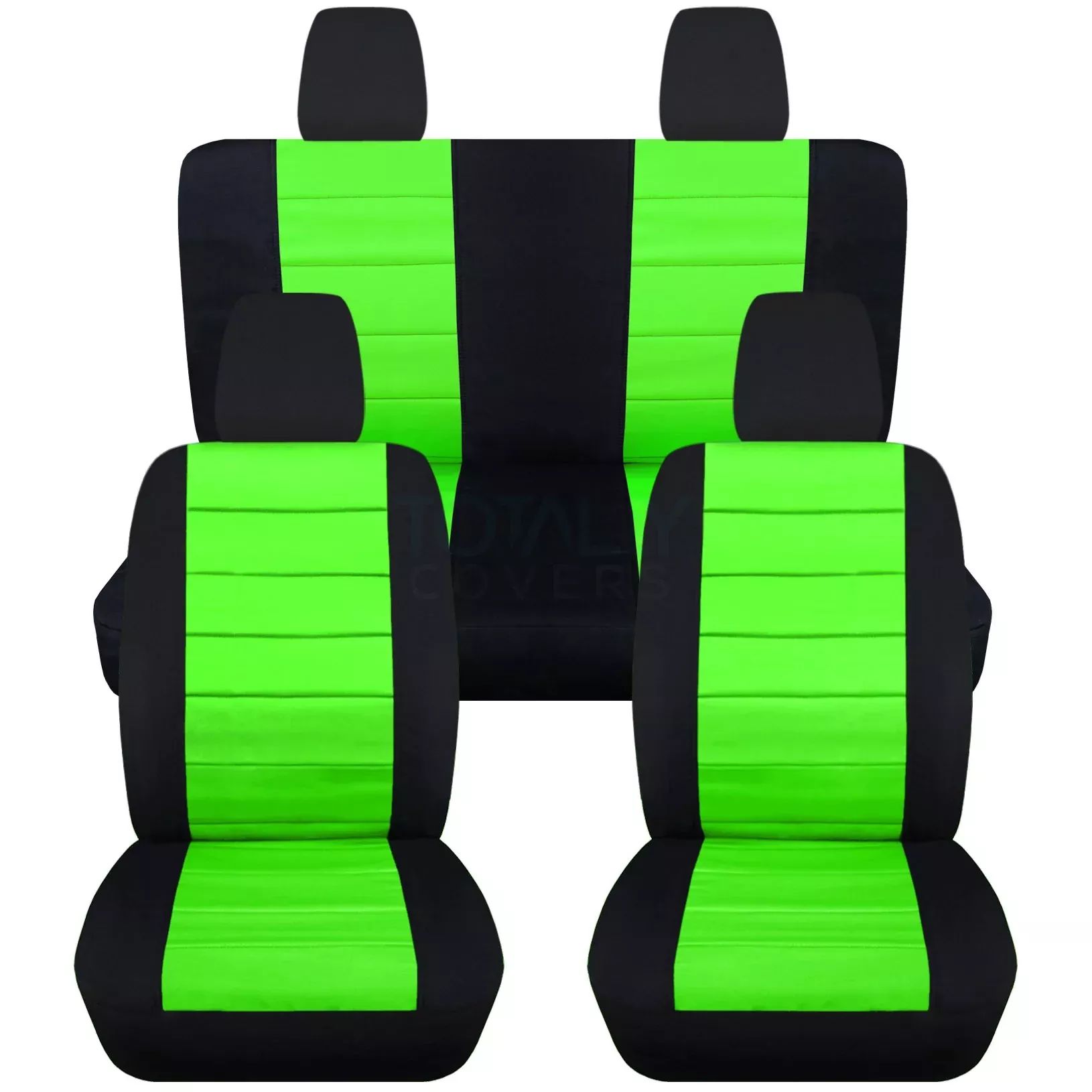 Totally Covers Compatible With 2011-2018 Jeep Wrangler Jk Seat Covers: Black & Lime Green – Full Set: Front & Rear (23 Colors) 2-Door/4-Door Complete Back Solid/Split Bench