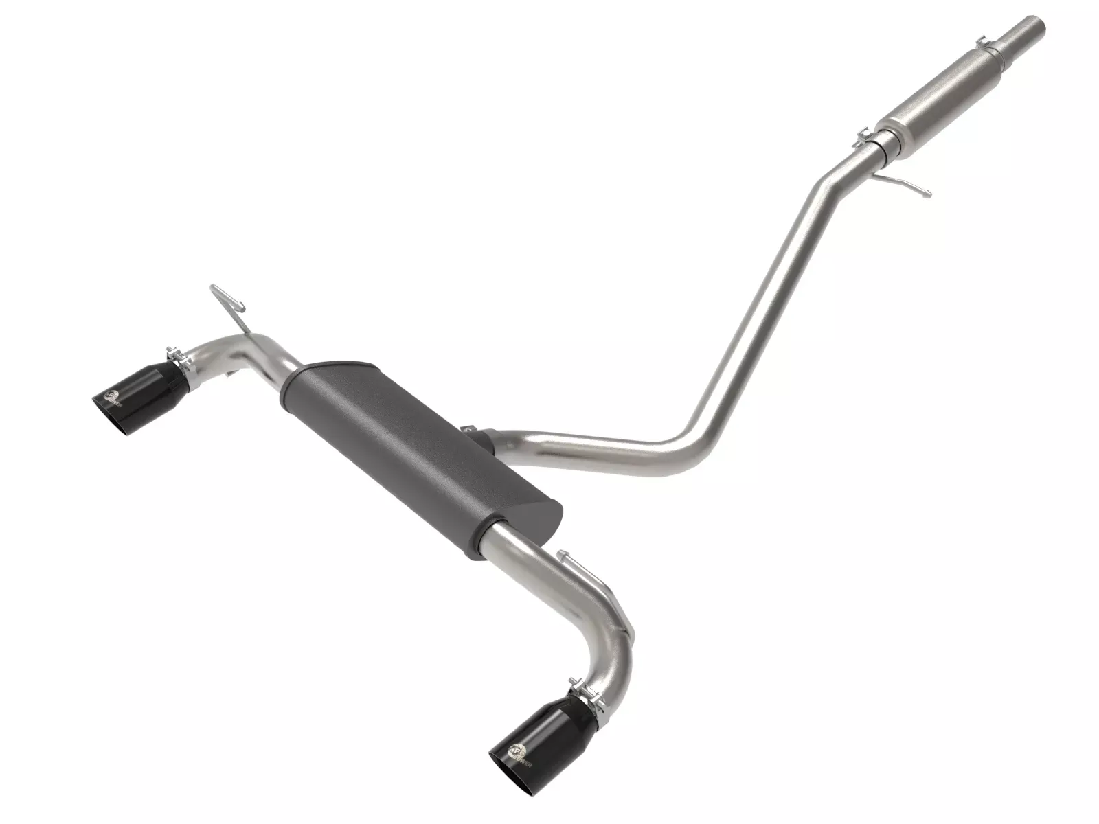 Vulcan Series 2-1/2 IN 304 Stainless Steel Cat-Back Exhaust System w/ Black Tip