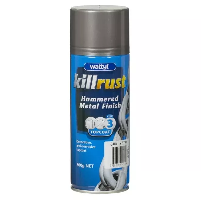 WATTYL Killrust Hammered Finish Spray Paint 300g Aerosol Gunmetal