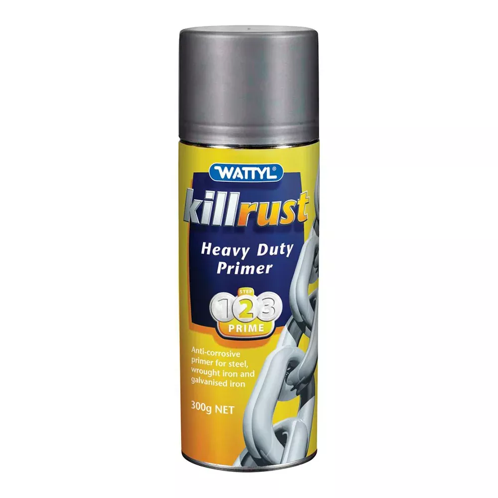 WATTYL Killrust Heavy Duty Primer Grey Aerosol 300g Rust Protection Primer