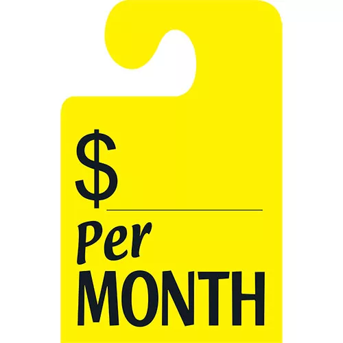 Wide Hook Mirror Tags-Per Month 8.5" x 11.5" (50)