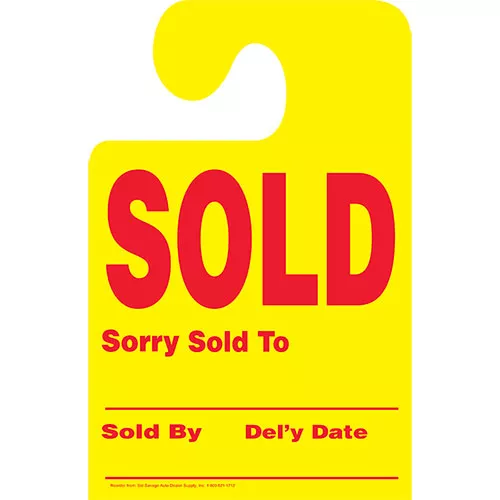 Wide Hook Mirror Tags-Red Print Sold 8.5" x 11.5" (50)