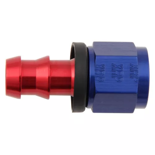 XRP 230008 Push-On -8AN Straight Female Hose End - Red/Blue Anodized