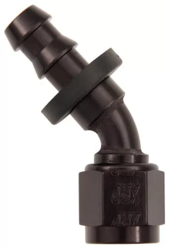 XRP 234510BB Push-On -10AN 45-Degree Female Hose End – Black Anodized
