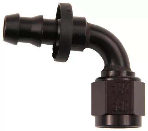XRP 239010BB Push-On -10AN 90-Degree Female Hose End – Black Anodized
